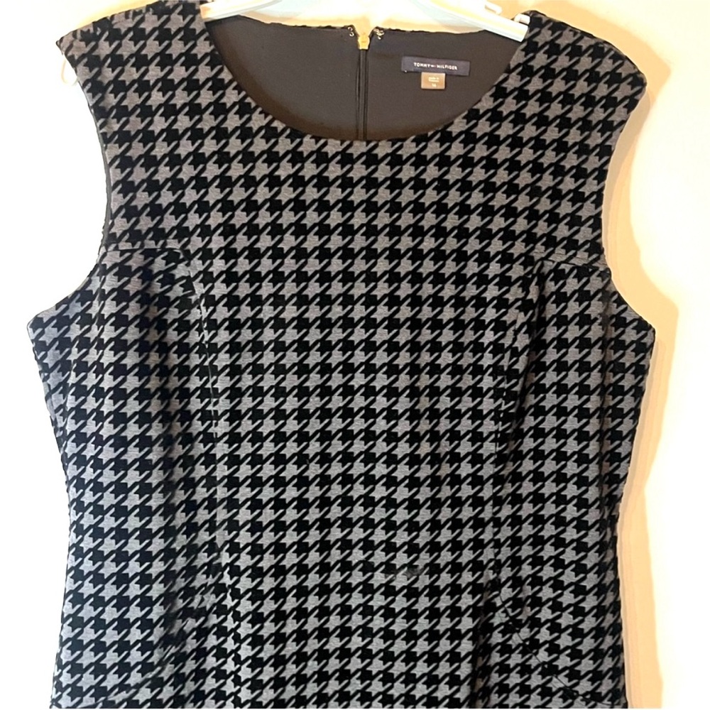 Tommy Hilfiger Women's Embroidered Houndstooth Sheath Dress Size 16 - Picture 3 of 8